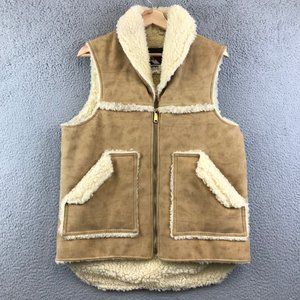 Vintage WIMAN‎ Faux Suede + Sherpa Vest size M